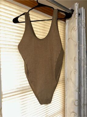 Skims Sleek Olive Green One-Piece bodysuit